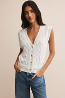 Z Supply Clothing Fairway Knit Vest Style ZVW252602S Wht in White;Knit Spring Summer Vest; 