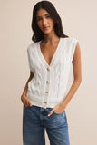 Z Supply Clothing Fairway Knit Vest Style ZVW252602S Wht in White;Knit Spring Summer Vest; 