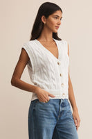 Z Supply Clothing Fairway Knit Vest Style ZVW252602S Wht in White;Knit Spring Summer Vest; 