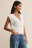 Z Supply Clothing Fairway Knit Vest Style ZVW252602S Wht in White;Knit Spring Summer Vest; 