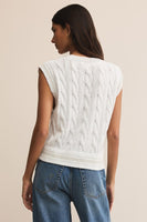 Z Supply Clothing Fairway Knit Vest Style ZVW252602S Wht in White;Knit Spring Summer Vest; 