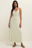 Z Supply Clothing Faya IDRA Ditsy Maxi Dress Style ZD261362S CUD in Cloud;Ditsy Floral Spring Summer Maxi Dress; 