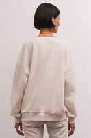 Z Supply Clothing Festive Sweatshirt STyle ZT234401 in Light Oatmeal;Varsity Letters Festive Sweatshirt;Festive Sweat Shirt; 