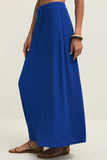 Z Supply Clothing Idris Maxi Skirt Style ZK261346 NAU in Nautical Blue. textured puckered knit maxi skirt with an elastic tie waist and a back slit that adds movement and ease. 