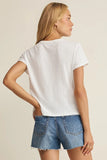 Z Supply Clothing Junie Slub Tee Style ZT262980S WHT in White. Women's all cotton slub jersey Short sleeve crew neck elevated basic white spring summer T-shirt
