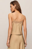 Z Supply Clothing Kori Lace Inset Cami Style ZT263343 in Toast; 