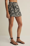 Z Supply Clothing Lorna Luz Floral Mini Skirt Style ZK262983S BLK in Black. Textured Voile 51% Rayon 49% Cotton Tie front Black Floral faux wrap style spring summer mini skirt