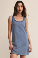 Z Supply Clothing Mathis Striped Mini Dress Style ZD253215 VIN in Vintage Indigo;Striped Knit Summer Mini Dress; 