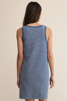 Z Supply Clothing Mathis Striped Mini Dress Style ZD253215 VIN in Vintage Indigo;Striped Knit Summer Mini Dress; 