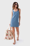 Z Supply Clothing Mathis Striped Mini Dress Style ZD253215 VIN in Vintage Indigo;Striped Knit Summer Mini Dress; 