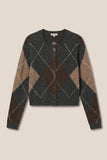 Z Supply Clothing Medina Argyle Cardigan style ZW264782 CHH in Charcoal Heather