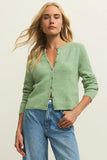 Z Supply Clothing Medina Cozy Rib Cardigan style ZW261442S APP in Appletini;Soft button front ribbed spring cardigan; 