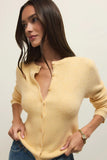 Z Supply Clothing Medina Rib Cardigan Style ZW261442 in Both Pink Crush and Custard; Spring Cardigan, Soft Pink cardigan, Yellow Crewneck Cardi