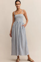 Z Supply Clothing Nadine Striped Midi Dress Style ZD253189 BHS in Boathouse; Striped Summer Dress
