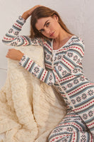 Z Supply Clothing Snowflake Pointelle Onesie Style ZLP234142 in Vanilla Ice;Winter Loungewear;Holiday Loungewear;Lounge Onesie