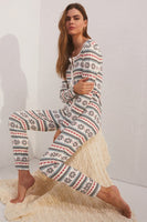 Z Supply Clothing Snowflake Pointelle Onesie Style ZLP234142 in Vanilla Ice;Winter Loungewear;Holiday Loungewear;Lounge Onesie