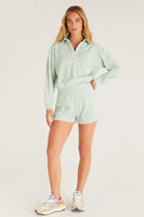 Z Supply Clothing Vanna Smocked Short Style ZS232448 JDT in Jadeite;women's Summer Lounge Short;Women's Terrycloth Shorts; 
