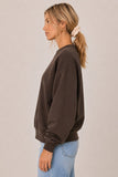 Z Supply Clothing Comeback Sweatshirt Style ZVT263584S DAC in Dark Chocolate; 
