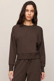 Z Supply Clothing Comeback Sweatshirt Style ZVT263584S DAC in Dark Chocolate; 