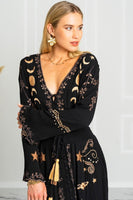 Zaimara Clothing Angelina Dress ZC8055M in Black; 