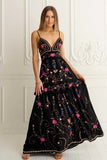 Zaimara Clothing Valletta Maxi Slip Dress Style ZC1718 in Black; 
