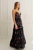 Zaimara Clothing Valletta Maxi Slip Dress Style ZC1718 in Black; 