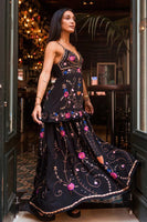 Zaimara Clothing Valletta Maxi Slip Dress Style ZC1718 in Black; 