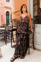 Zaimara Clothing Valletta Maxi Slip Dress Style ZC1718 in Black; 
