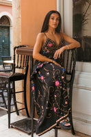 Zaimara Clothing Valletta Maxi Slip Dress Style ZC1718 in Black; 