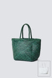 dragon Diffusion Grace Basket Small Style 8813 in Forest and in White;Woven Leather Bag;Dragon Diffusion Bag; 