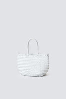 dragon Diffusion Grace Basket Small Style 8813 in Forest and in White;Woven Leather Bag;Dragon Diffusion Bag; 