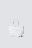 dragon Diffusion Grace Basket Small Style 8813 in Forest and in White;Woven Leather Bag;Dragon Diffusion Bag; 