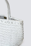 dragon Diffusion Grace Basket Small Style 8813 in Forest and in White;Woven Leather Bag;Dragon Diffusion Bag; 