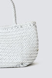 dragon Diffusion Grace Basket Small Style 8813 in Forest and in White;Woven Leather Bag;Dragon Diffusion Bag; 