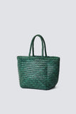 dragon Diffusion Grace Basket Small Style 8813 in Forest and in White;Woven Leather Bag;Dragon Diffusion Bag; 