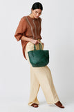 dragon Diffusion Grace Basket Small Style 8813 in Forest and in White;Woven Leather Bag;Dragon Diffusion Bag; 