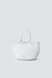 dragon Diffusion Grace Basket Small Style 8813 in Forest and in White;Woven Leather Bag;Dragon Diffusion Bag; 