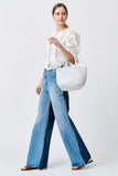 dragon Diffusion Grace Basket Small Style 8813 in Forest and in White;Woven Leather Bag;Dragon Diffusion Bag; 