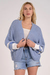 elan Clothing Lulu Cardigan Style SW11385 in Blue; 