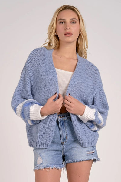 elan Clothing Lulu Cardigan Style SW11385 in Blue; 