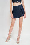 en Saison Denim Mini Skirt Style IES2269P-2 in Denim;Denim Mini Skirt;Faux Wrap Denim Mini Skirt; 
