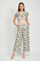 en Saison clothing Maren Pant Style IEC2798P in Blue Multi;wide leg floral pant; 