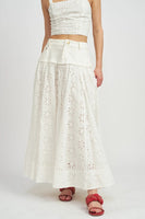 ensaison clothing Adina Maxi Skirt STyle IEA3627S in Off White; 