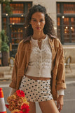 free people clothing Pretty in Pointelle Cardi Style OB2436784 in Ivory;Button Front Ivory Pointelle knit spring cardigan; 