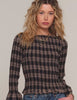 Heartloom Clothing Tracey Top Style 266BE4B Blk in black plaid; 