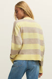 z supply clothing Cirrus Cozy Stripe Sweater Style ZW261135 in Sunnyside; Yellow and Tan striped spring sweater; 