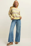 z supply clothing Cirrus Cozy Stripe Sweater Style ZW261135 in Sunnyside; Yellow and Tan striped spring sweater; 