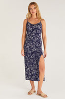 z supply clothing Cora Tropical Midi Dress Style ZD232556 IDR in Indigo Dream; 