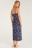 z supply clothing Cora Tropical Midi Dress Style ZD232556 IDR in Indigo Dream; 