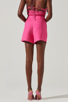 ASTR the LAbel AMiah Shorts Style ACP7247 in Pink; 